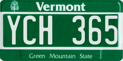 VT license plate YCH365