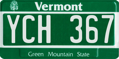 VT license plate YCH367