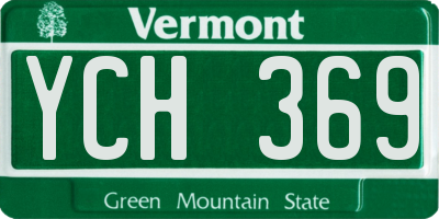 VT license plate YCH369