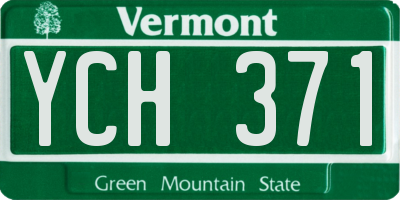 VT license plate YCH371