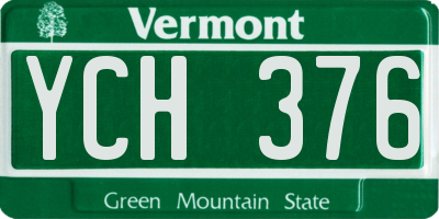 VT license plate YCH376