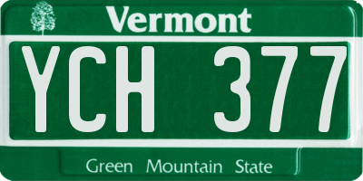 VT license plate YCH377