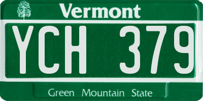 VT license plate YCH379