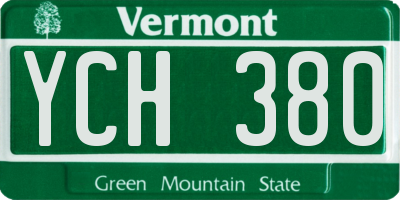 VT license plate YCH380