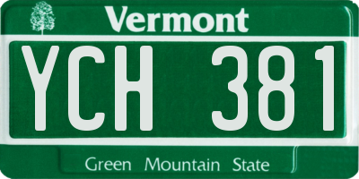 VT license plate YCH381