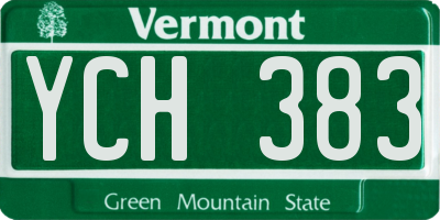 VT license plate YCH383