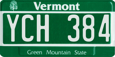 VT license plate YCH384