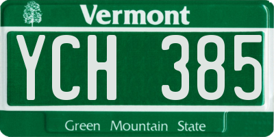 VT license plate YCH385