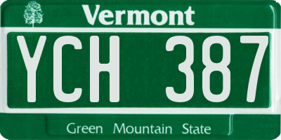 VT license plate YCH387