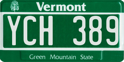 VT license plate YCH389