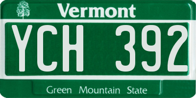 VT license plate YCH392