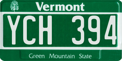 VT license plate YCH394