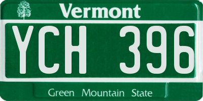 VT license plate YCH396
