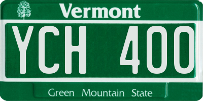 VT license plate YCH400