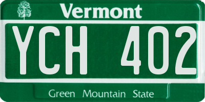 VT license plate YCH402