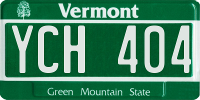 VT license plate YCH404