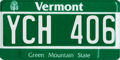 VT license plate YCH406