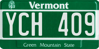 VT license plate YCH409