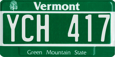 VT license plate YCH417