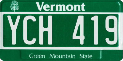 VT license plate YCH419