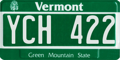 VT license plate YCH422