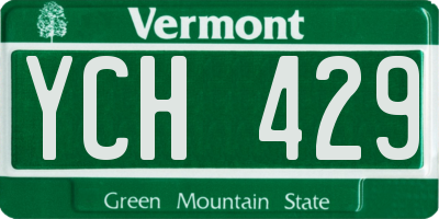 VT license plate YCH429