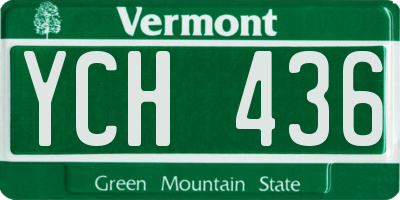 VT license plate YCH436