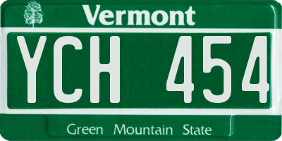VT license plate YCH454