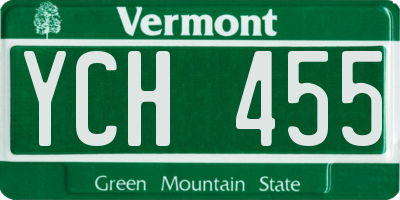 VT license plate YCH455