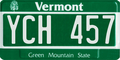 VT license plate YCH457
