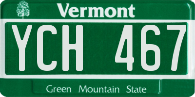 VT license plate YCH467