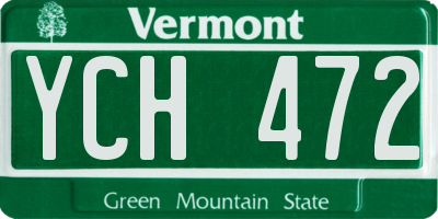 VT license plate YCH472