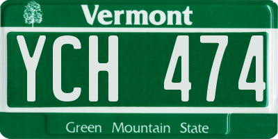 VT license plate YCH474