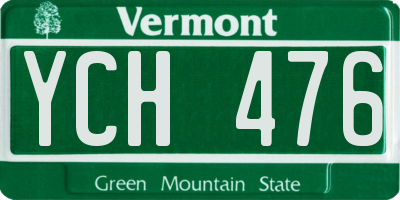 VT license plate YCH476