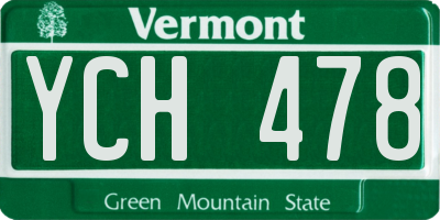 VT license plate YCH478
