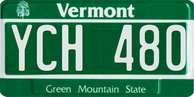 VT license plate YCH480