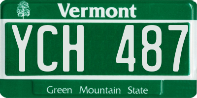 VT license plate YCH487