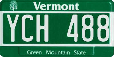 VT license plate YCH488
