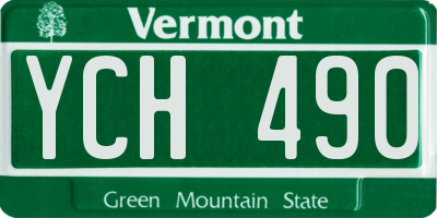 VT license plate YCH490