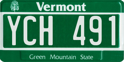 VT license plate YCH491
