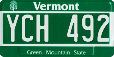 VT license plate YCH492