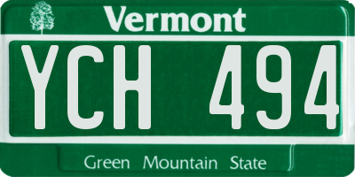 VT license plate YCH494