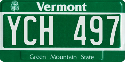 VT license plate YCH497