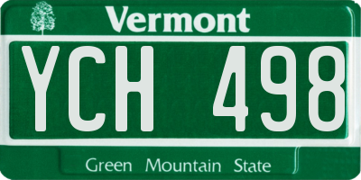 VT license plate YCH498