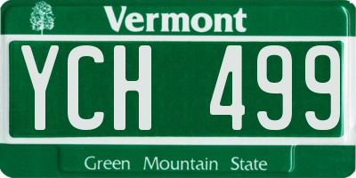 VT license plate YCH499