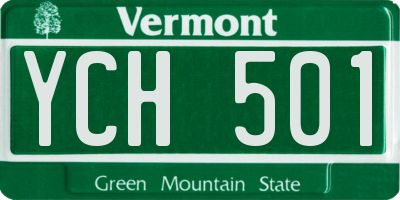 VT license plate YCH501