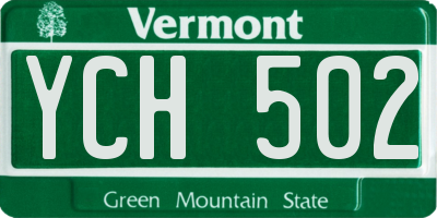 VT license plate YCH502