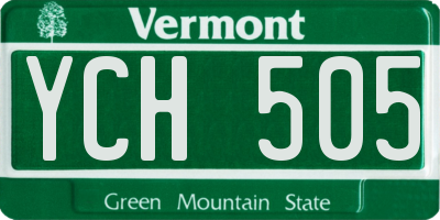 VT license plate YCH505