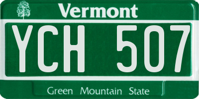 VT license plate YCH507