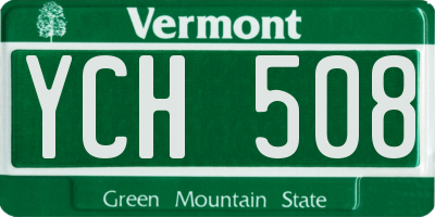 VT license plate YCH508